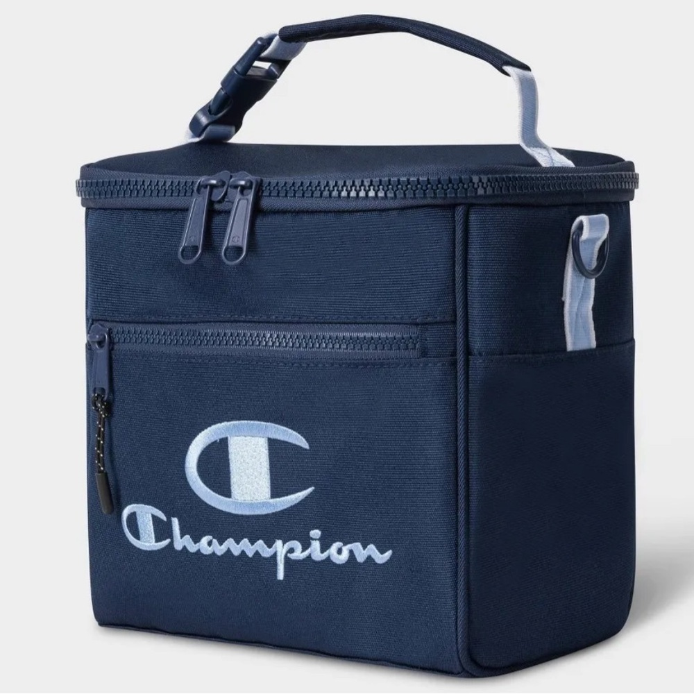 NWT Insulated Large Champion Navy Blue Lunch Bag Fabric Food Storage Box